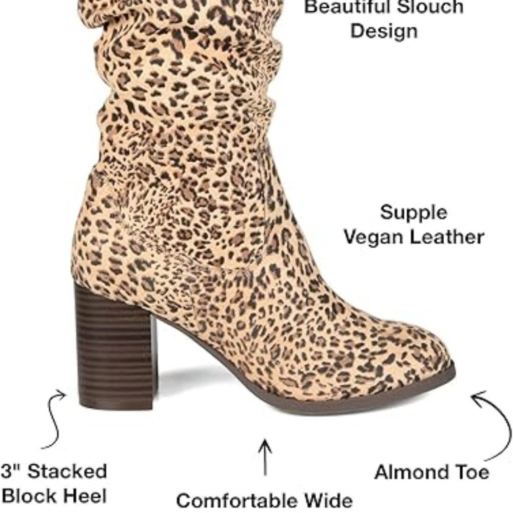 Womens Size 9WC Journee Brown Knee High Tall Faux Leather BOOTS EUC